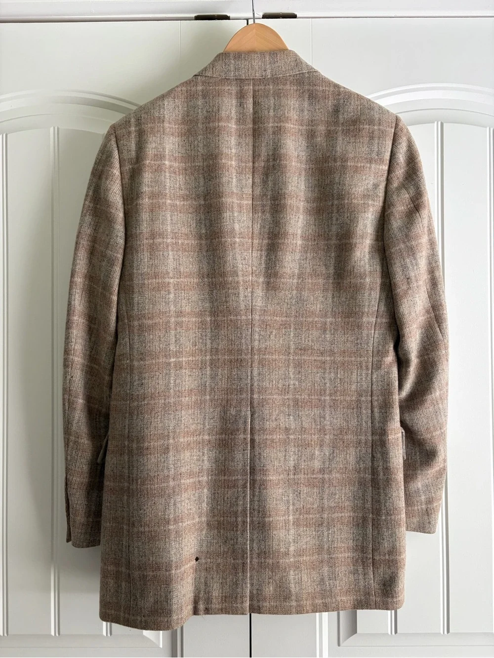 Christian Dior Monsieur Vintage Beige Plaid Men's Blazer Size 40 or 42 R Flaw